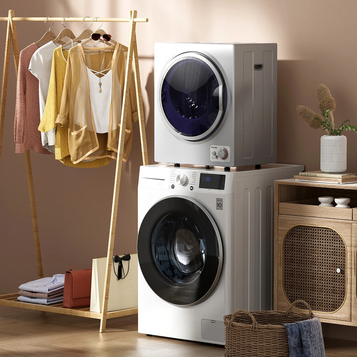 Costway Electric Tumble Compact Laundry Dryer Stainless Steel Wall Mounted 1.5 Cu .ft - Product image 16