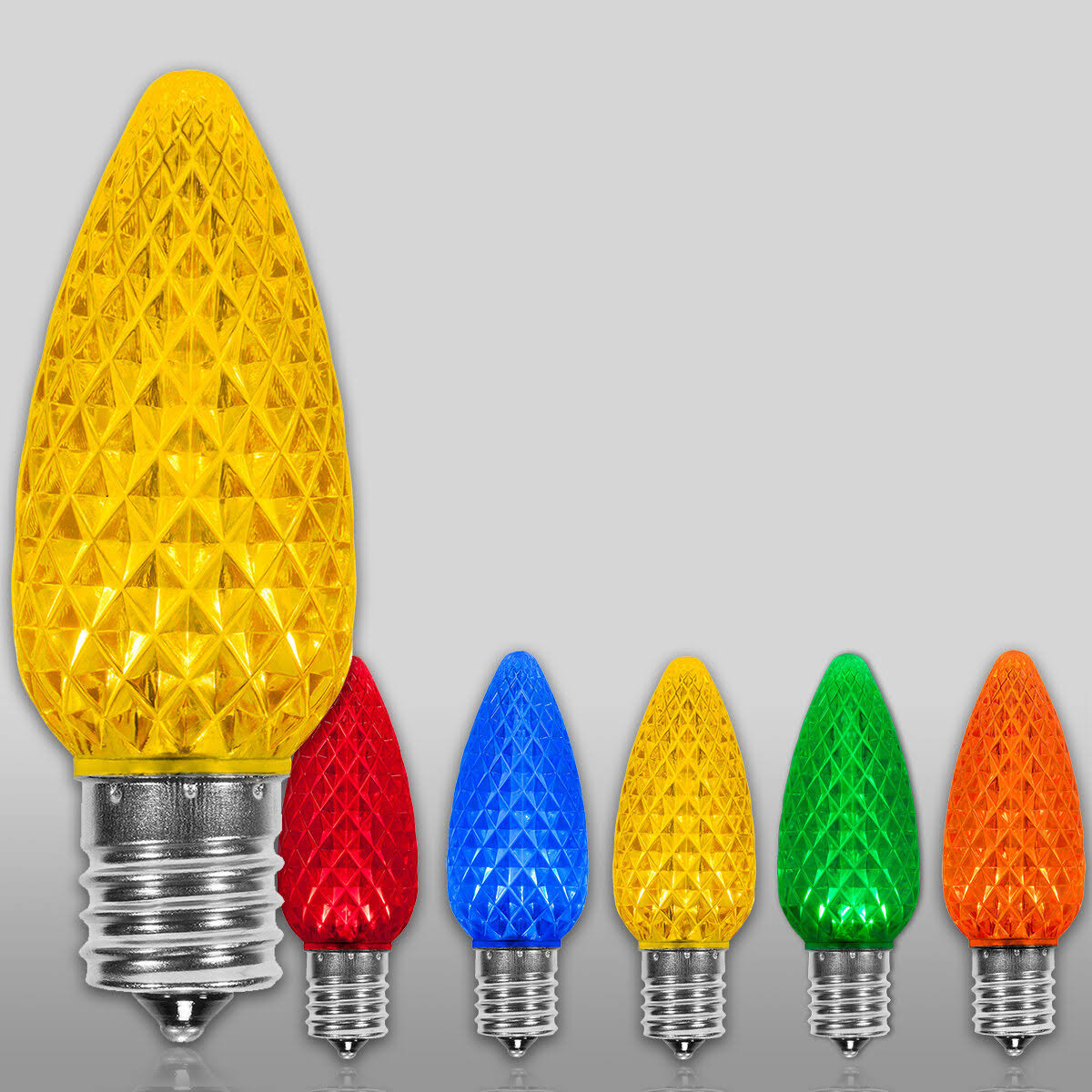 Wintergreen Lighting OptiCore C9 LED Multi-Color Faceted Christmas Light Bulbs (25-Pack) - Product image 1