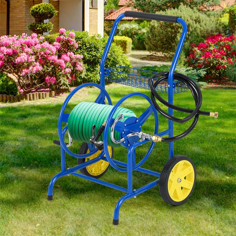Garden Hose Reel Cart Holds 230FT of 5/8" Hose, Heavy-Duty Hose Cart with 2 Wheels & Storage Basket - Product image 12