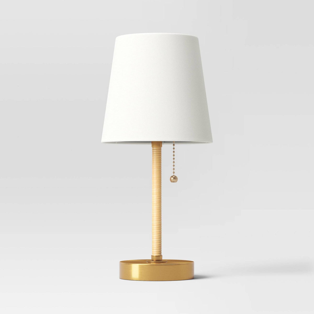 Mini Rattan Wrap Stick Table Lamp Brass (Includes LED Light Bulb) - Threshold