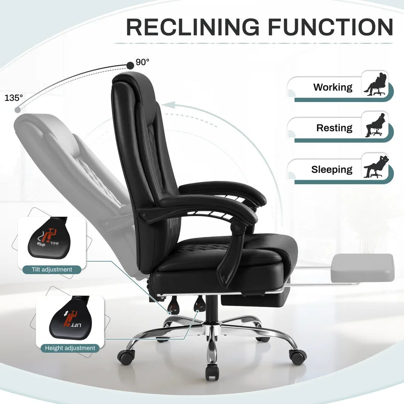 Homall Home Office Chair Adjustable Executive Leather Chair with Arms Ergonomic High Back Cushion Lumbar - Product image 8