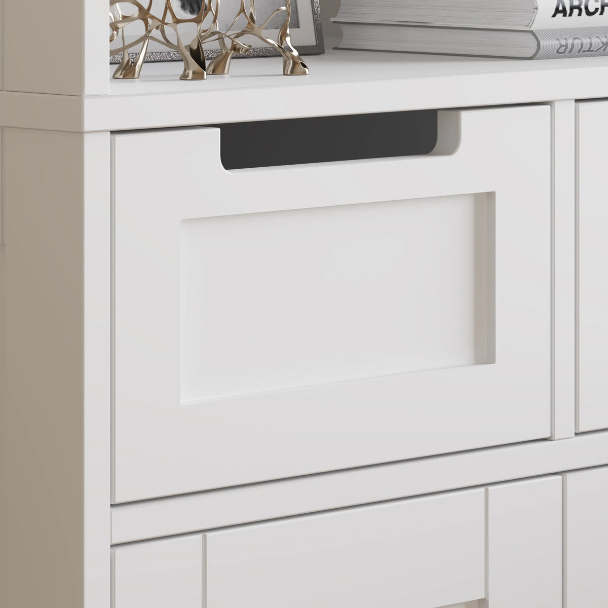 Ktaxon Wooden Bathroom Floor Cabinet with 4 Drawers & 1 Cupboard for Living Room Entryway, White - Product image 22