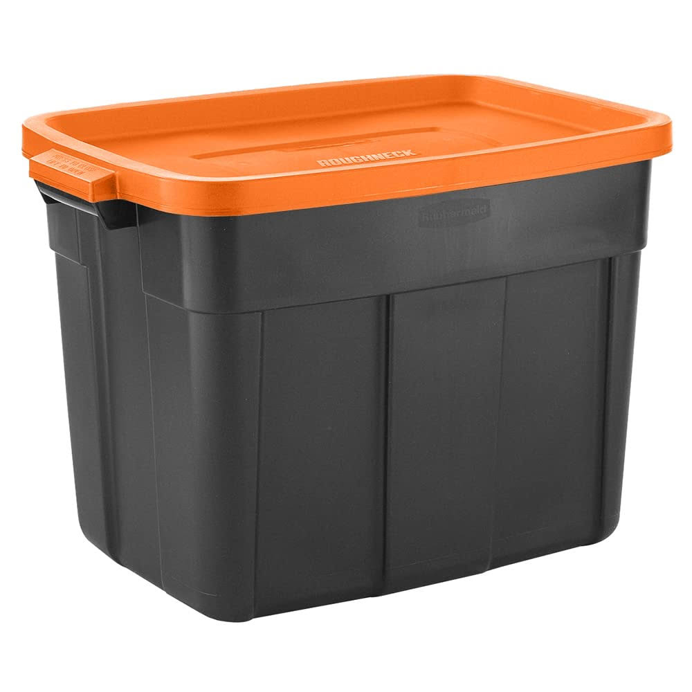 Rubbermaid Roughneck 18 gal, 6 Pack, Halloween Storage Tote, Black and Orange, Size: 18 Gallon - 6 Pack - Product image 1