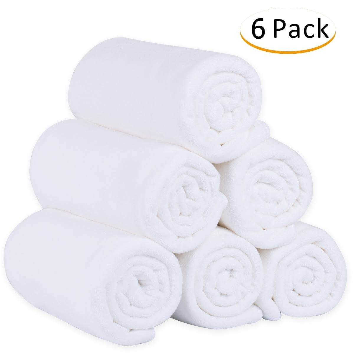 Jml 6-Pack Cabana Striped Beach Towel Bath Towel Solid White, Size: 27 - Product image 1