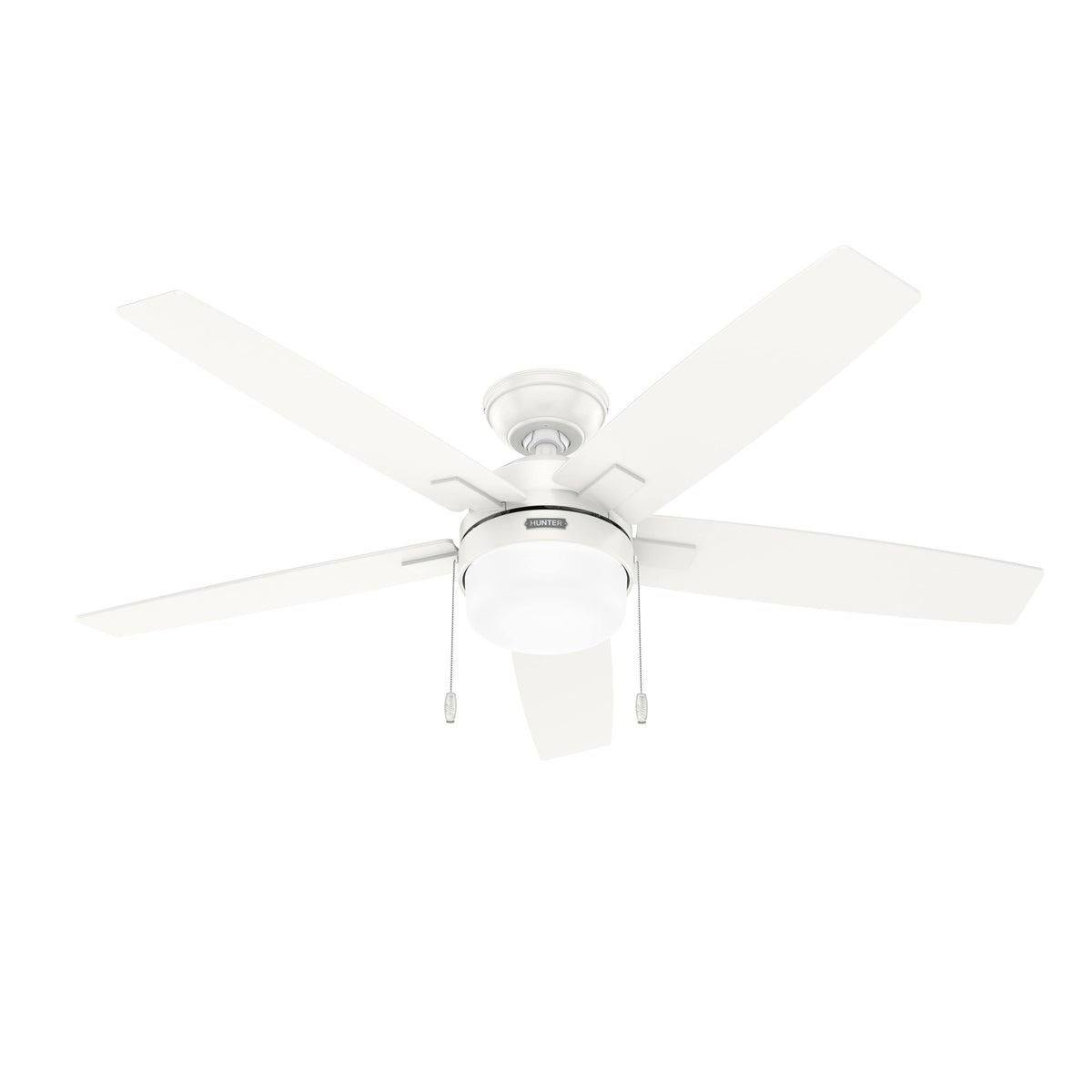 Hunter 52487 52 in. Anisten Fresh White Ceiling Fan with LED Light Kit & Pull Chain - Product image 1