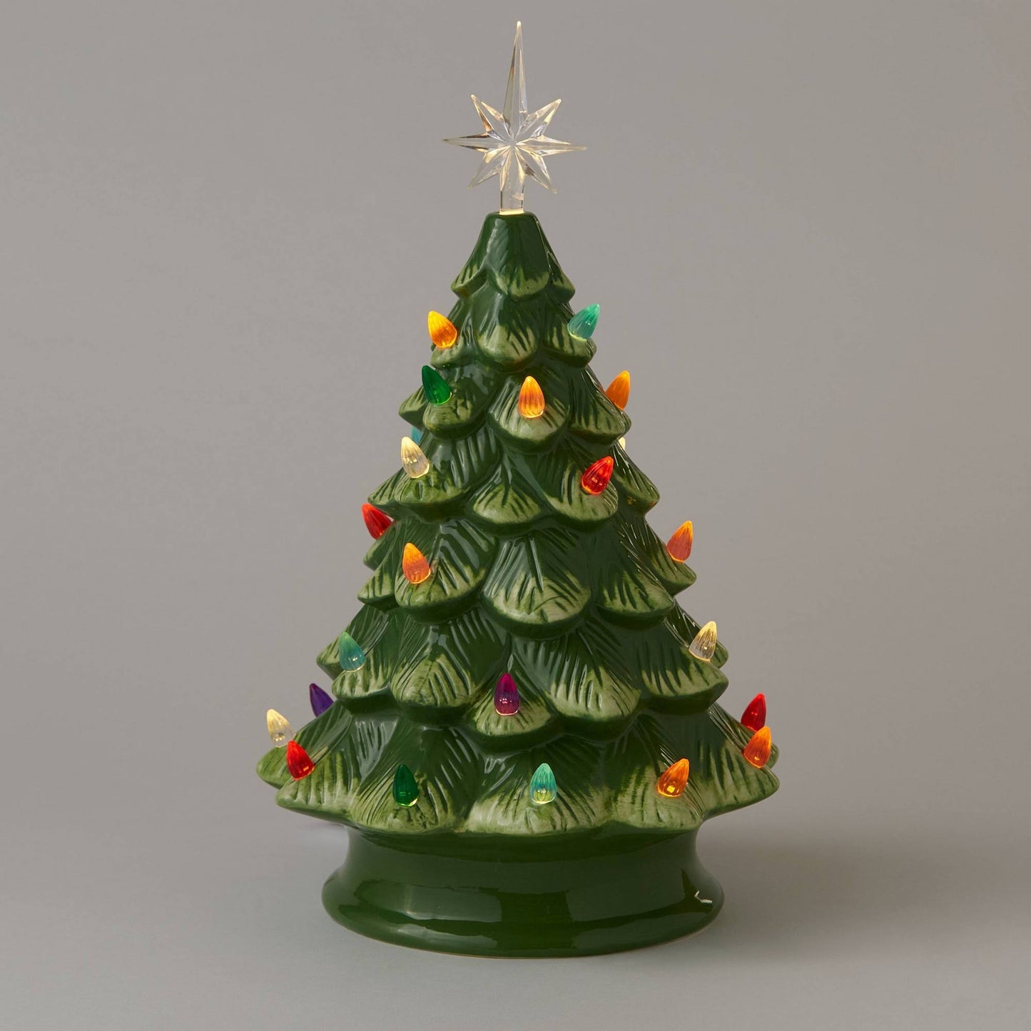 14.5" Battery Operated Lit Ceramic Christmas Tree Green - Wondershop - Product image 1