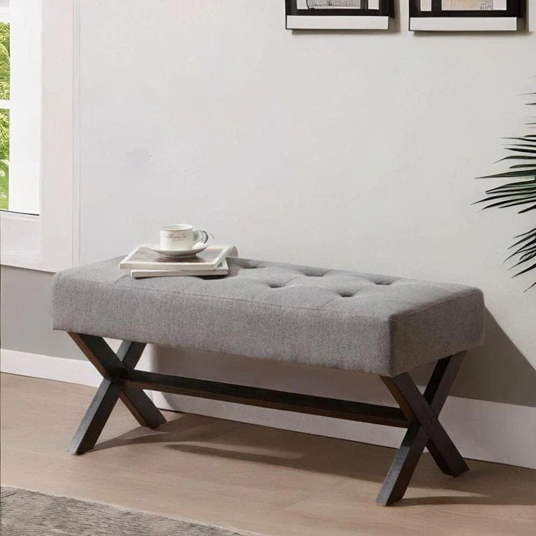 HUIMO Bedroom Bench, 35" Upholstered Entryway Bench & Dining Bench - Product image 4