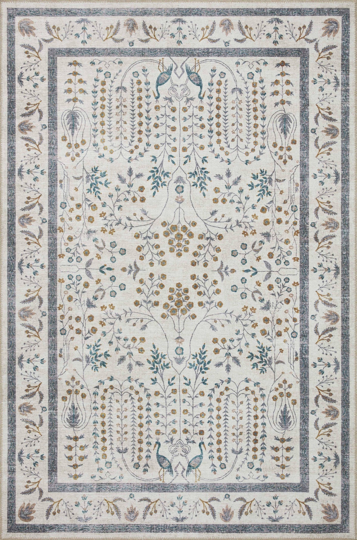 Rifle Paper Co. x Loloi 2'6" x 12'0" Cream Maison Wisteria (MAO-05) Runner Area Rug - Product image 1