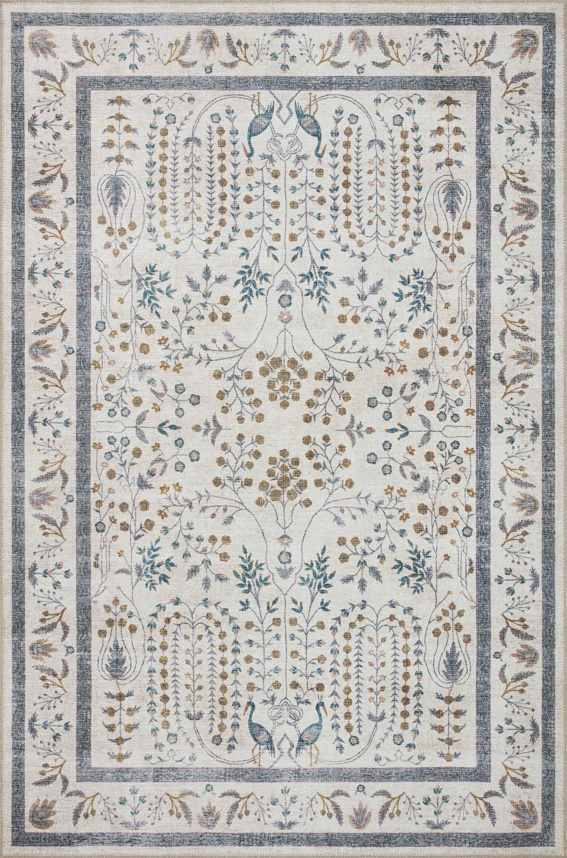 Rifle Paper Co. x Loloi 2'6" x 12'0" Cream Maison Wisteria (MAO-05) Runner Area Rug - Product image 1