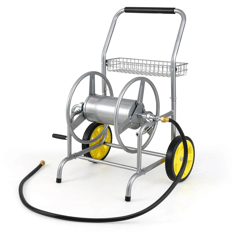 Garden Hose Reel Cart Holds 230FT of 5/8" Hose, Heavy-Duty Hose Cart with 2 Wheels & Storage Basket - Product image 21