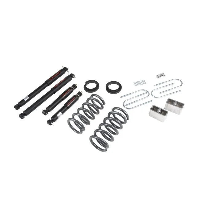 BELLTECH 650ND LOWERING KITS Front And Rear Complete Kit W/ Nitro Drop 2 Shocks 1994-2004 Chevrolet S10/S15 Pickup 6 cyl. (Std Cab) 95-97 Chevrolet Blazer/Jimmy 6 cyl. 2 in. or 3 in. F/3 in. R drop W/ Nitro Drop II Shocks