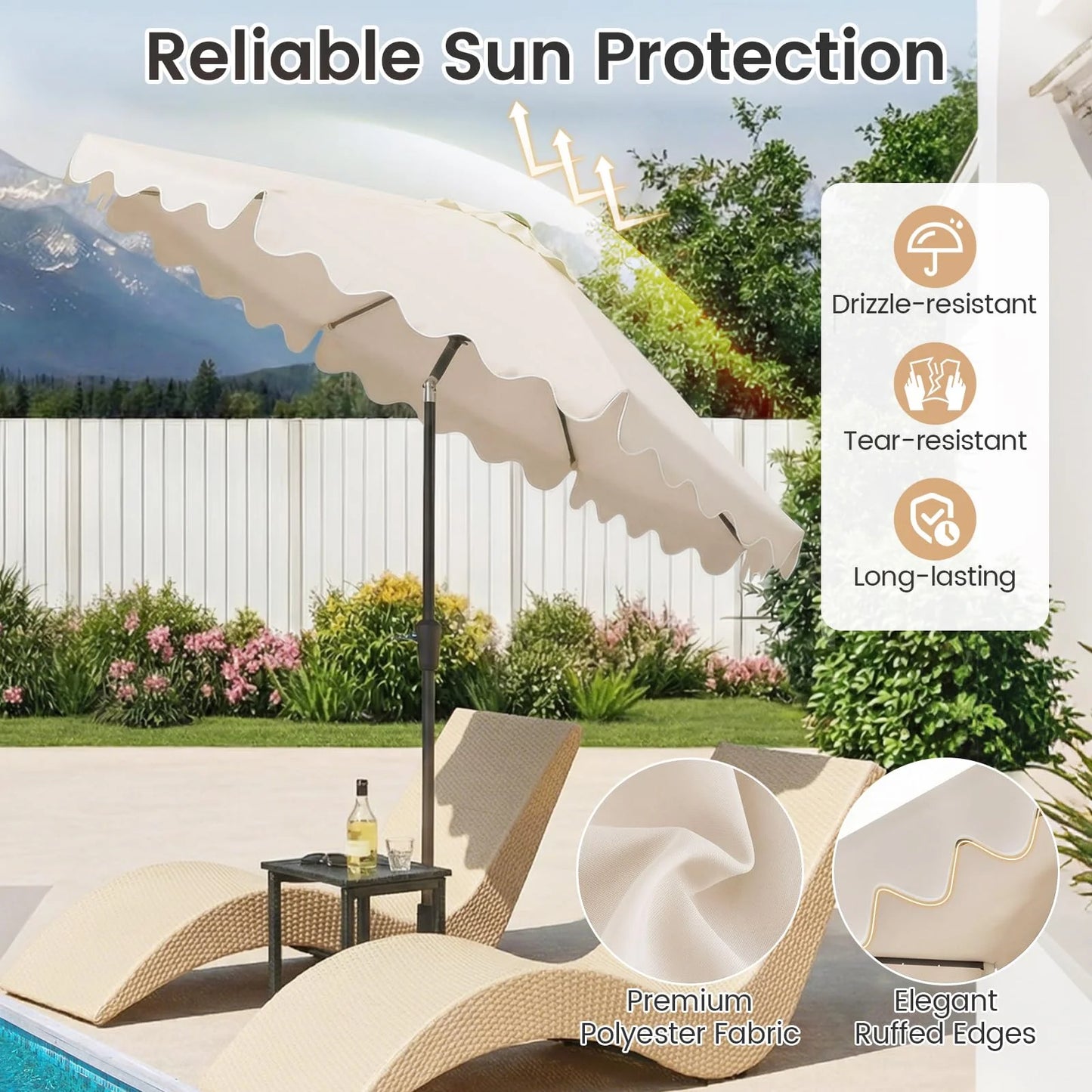 Tangkula 9 FT Solar Patio Umbrella with 32 LED Lights - Product image 4