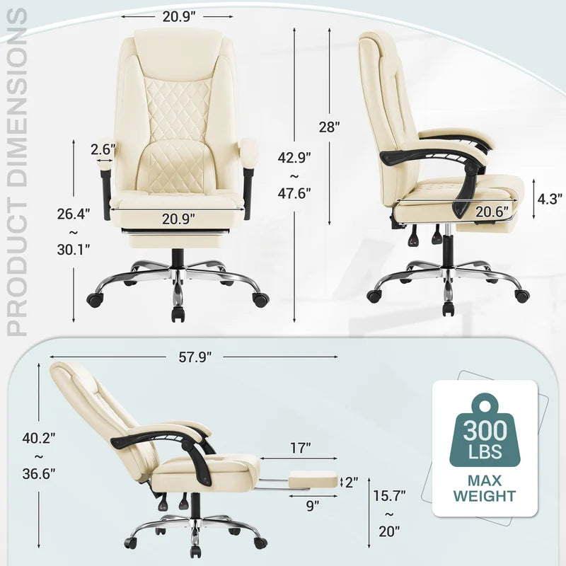 Homall Home Office Chair Adjustable Executive Leather Chair with Arms Ergonomic High Back Cushion Lumbar - Product image 15
